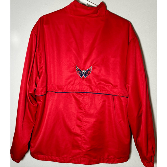 Washington Capitals Red Full Zip Lightweight Jacket Windbreaker Embroidered Sz L - Picture 7 of 10